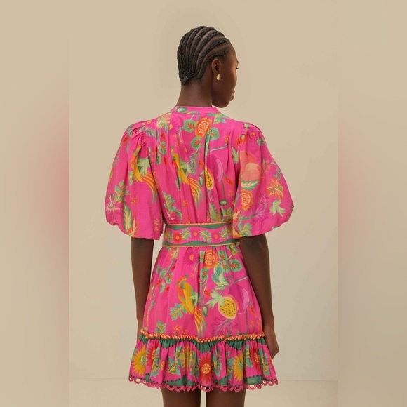 NWT FARM Rio Pink Delicate Fruit Garden Mini Dress, Size L - Picture 4 of 16